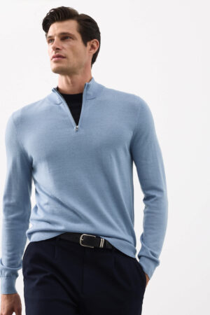 Pure Extra Fine Merino Wool Half Zip Jumper