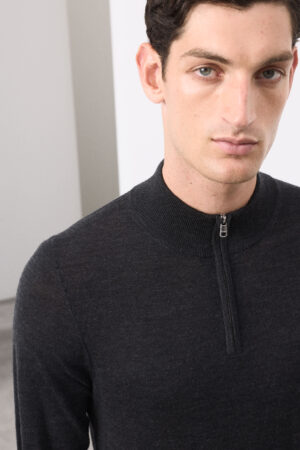 Pure Extra Fine Merino Wool Half Zip Jumper