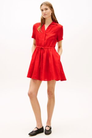 Pure Linen Mini Skater Dress