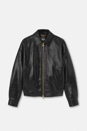 Python-Effect Leather Blouson