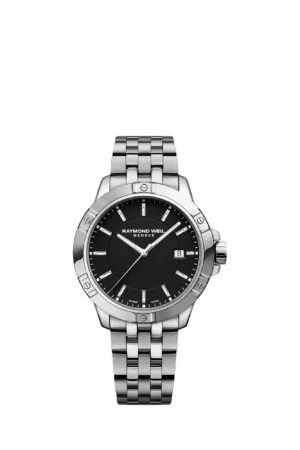 Raymond Weil Men's Tango 41 Date Bracelet Strap Watch, Silver/Black