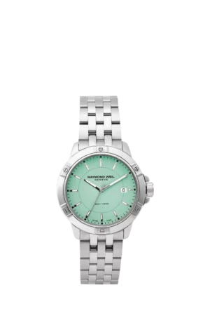 Raymond Weil Men's Tango 41 Date Bracelet Strap Watch, Silver/Green