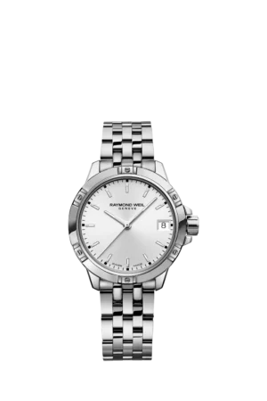 Raymond Weil Women's Tango 30 Date Bracelet Strap Watch, Silver/White