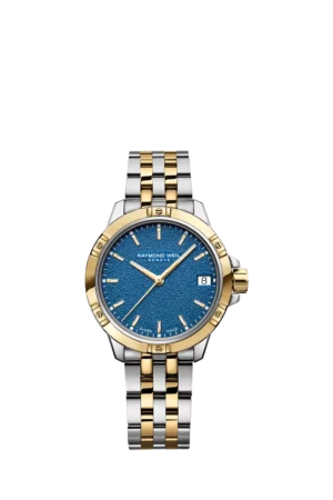 Raymond Weil Women's Tango 30 Frosted Date Bracelet Strap Watch, Silver/Gold
