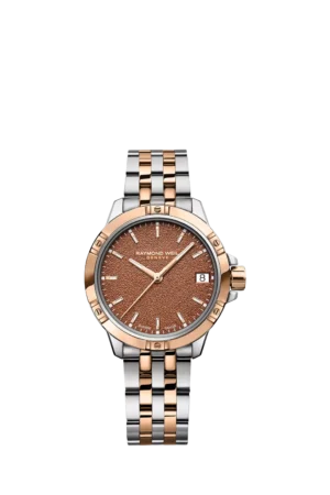 Raymond Weil Women's Tango 30 Frosted Date Bracelet Strap Watch, Silver/Rose
