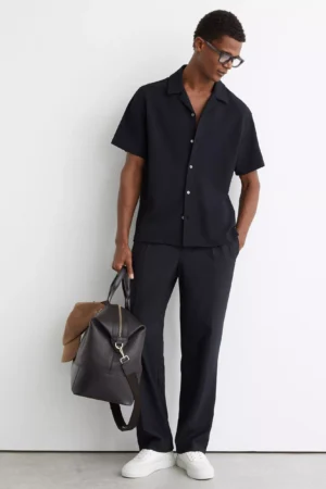 Reiss Cedric Short Sleeve Shirt, Navy