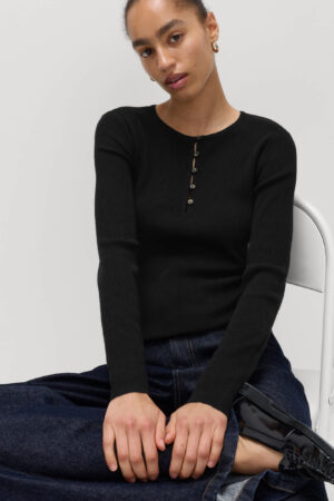 Ribbed Slim Fit Knitted Top