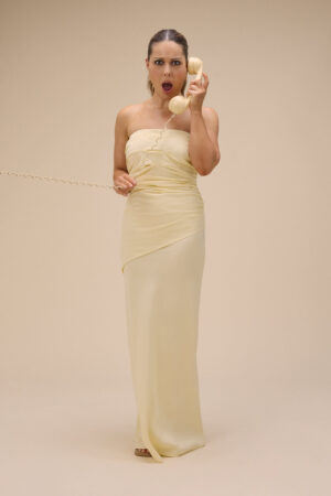 Ruched Fitted Midaxi Column Dress
