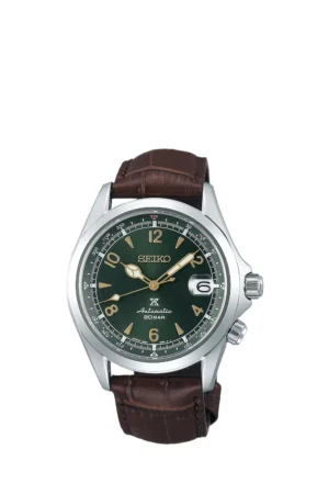 Seiko SPB121J1 Men's Prospex Alpinist 2020 Automatic Date Leather Strap Watch, Brown/Green