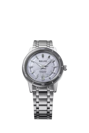 Seiko SRPL73J1 Men's Bracelet Strap Watch, Silver Violet
