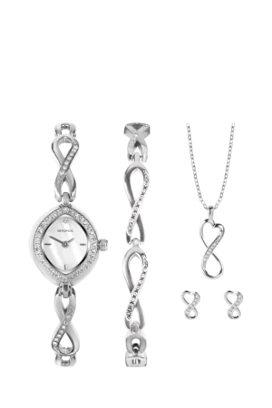 Sekonda Women's Infinity Watch, Bracelet, Pendant Necklace and Stud Earrings Gift Set