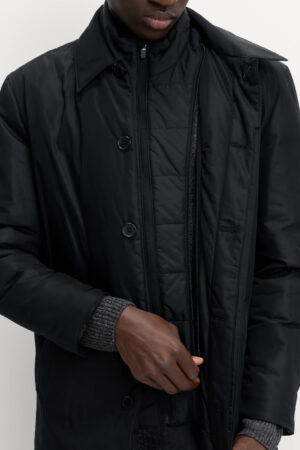 Shirt Collar Mac with Removable Bib