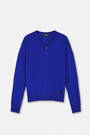 Silk-Cotton Knit V-Neck Jumper