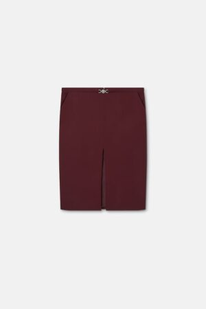 Stretch Gabardine Pencil Midi Skirt
