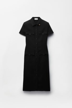 Stretch Georgette Viscose Midi Dress