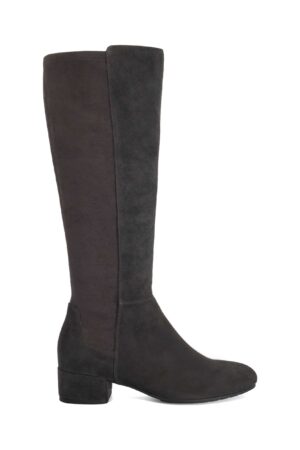 Suede Block Heel Knee High Boots