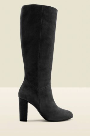 Suede Block Heel Knee High Boots