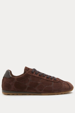 Suede Embosses Croc Trainers