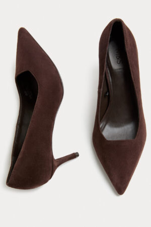 Suede Kitten Heel Court Shoes