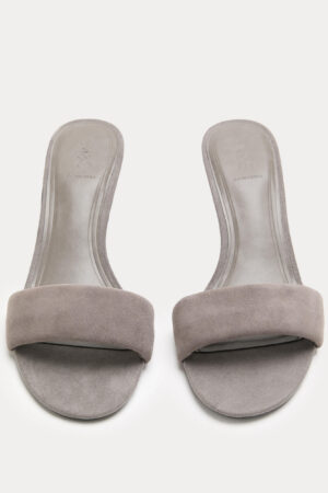 Suede Kitten Heel Open Toe Mules