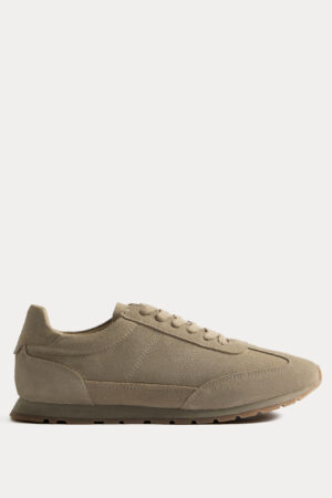 Suede Lace Up Runner Trainers