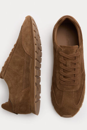 Suede Lace Up Runner Trainers