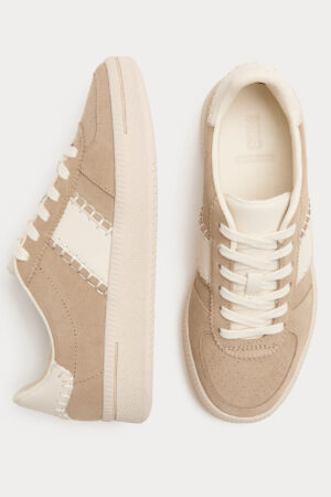 Suede Side Detail Platform Trainers