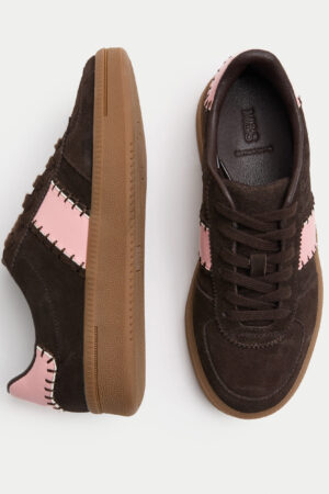 Suede Side Detail Platform Trainers
