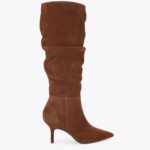Suede Stiletto Heel Slouch Knee High Boots