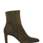 Suede Stiletto Heel Square Toe Ankle Boots