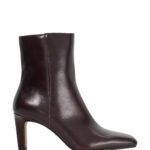 Suede Stiletto Heel Square Toe Ankle Boots
