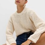 Textured Crew Neck Cropped Jumper
