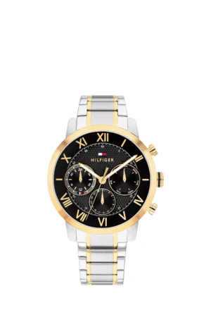 Tommy Hilfiger 1710729 Men's Two Tone Chronograph Bracelet Strap Watch, Silver