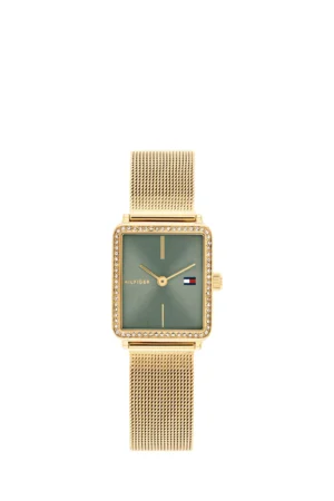 Tommy Hilfiger 1782791 Women's Tea Crystal Mesh Strap Watch, Green