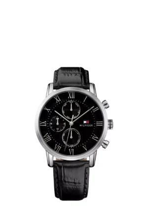 Tommy Hilfiger 1791401 Chronograph Leather Strap Watch, Black