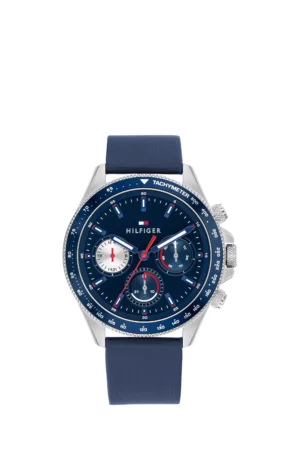 Tommy Hilfiger 1792209 Men's Chronograph Leather Strap Watch, Blue
