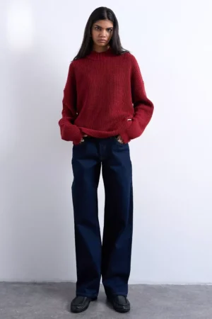 Topshop Ember Wide Leg Jeans, Indigo Rinse