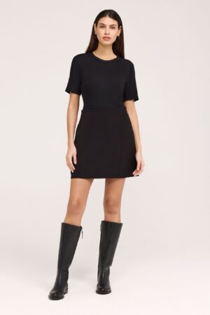 Twill Mini A-Line Skirt