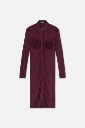 Viscose-Jersey Midi Shirt Dress
