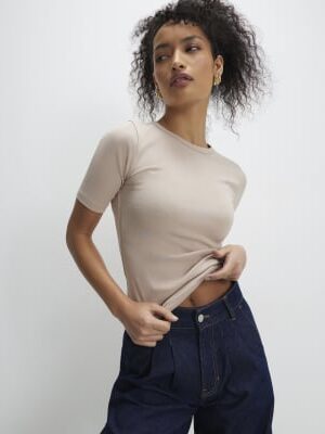 White & Beige Fitted T-Shirt Multipack