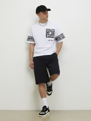 White Oversized Fit Baroque T-Shirt