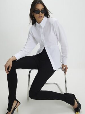White Shoulder Pad Shirt