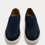 White Sole Suede Loafers